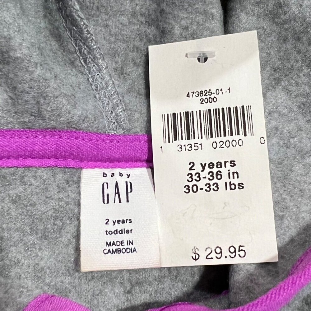 NWT GAP Baby Girls Hoodies Sz 2T Gray Stars - Picture 3 of 5